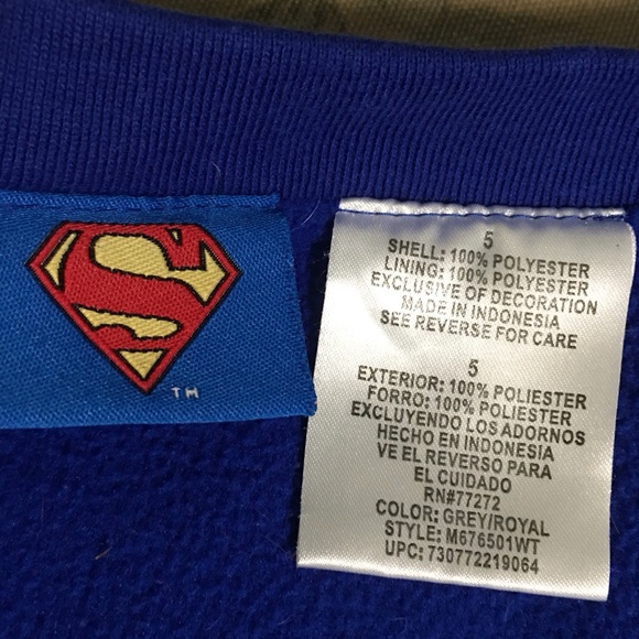 Vest Zip up SUPERMAN TM & DC Comics Red White Blue - Picture 8 of 11